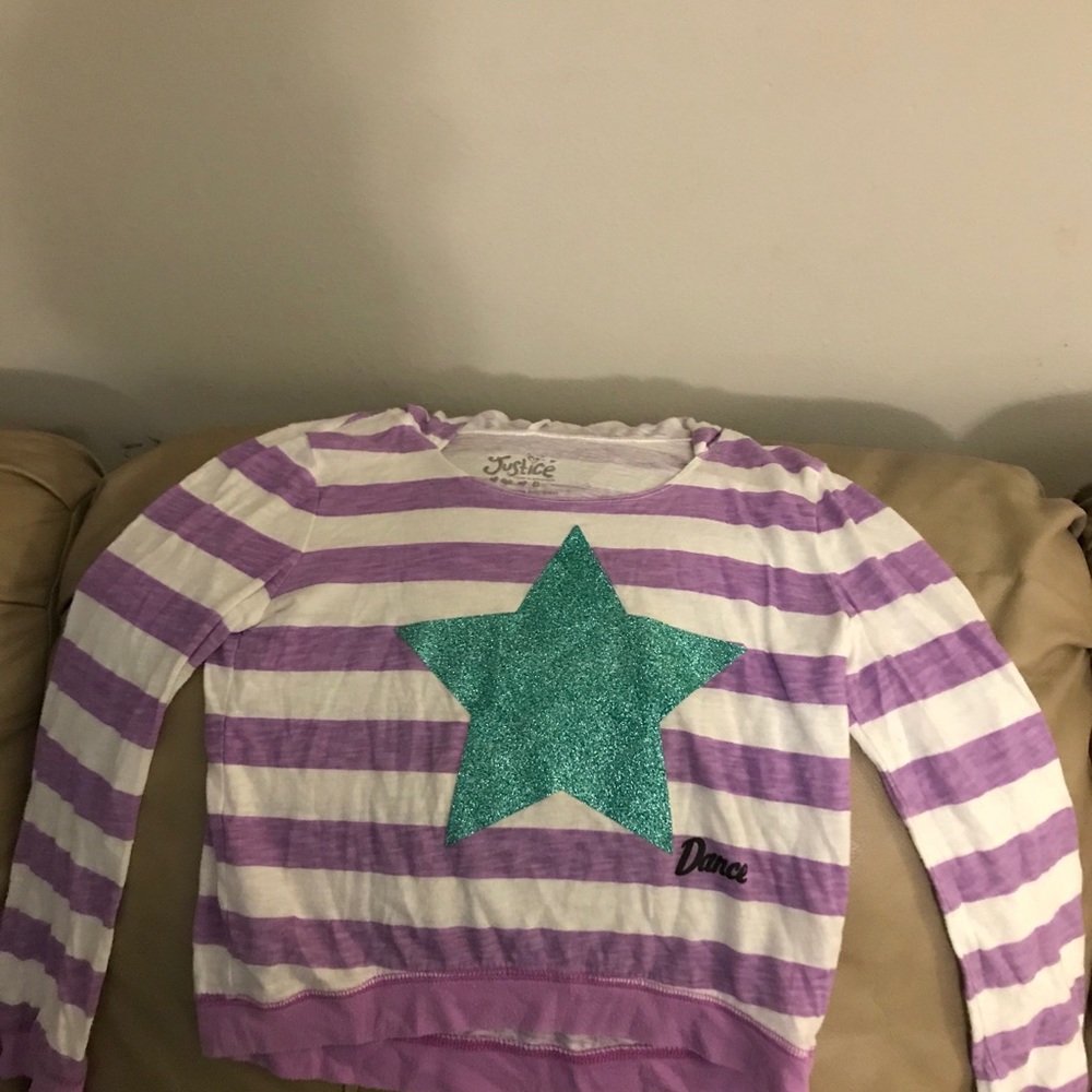 JUSTICE - Girls hooded long sleeve shirt